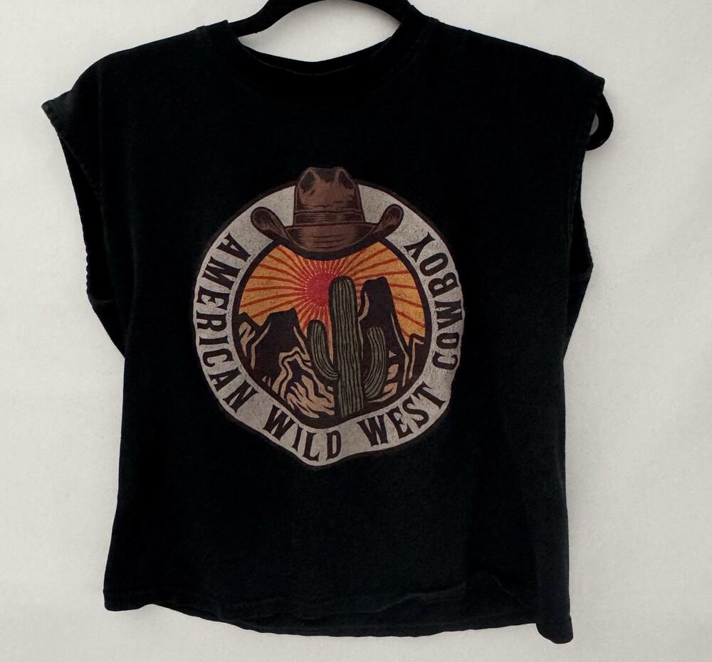 Uniqlo Tank T Shirt American Wild West Cowboy Shirt Kids Size 160 XL 14